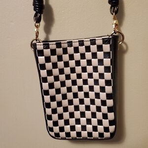 Universal thread checkered crossbody purse